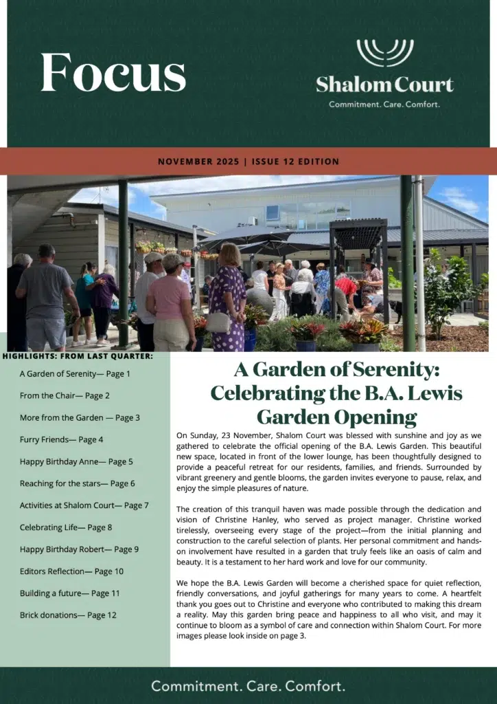 Cover page of November 2025 Focus newsletter. Click to download.